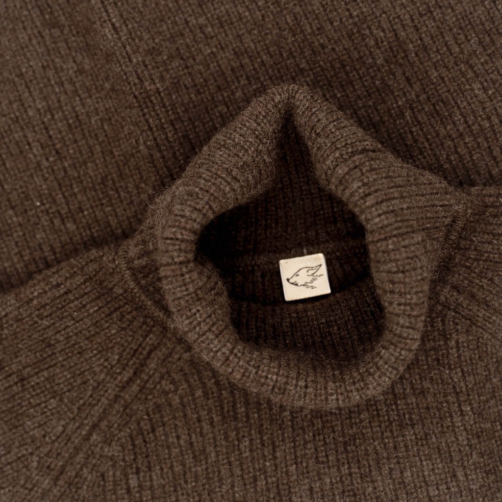 Wool Yak Turtleneck Knit - Greige